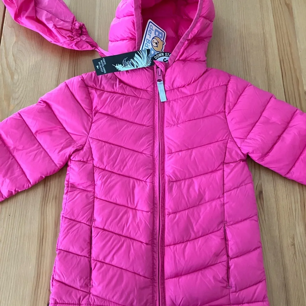 NWT Bob Der Bar Pink Hooded Puffer Jacket Packable Size 3T